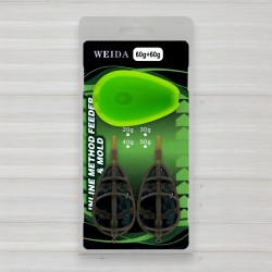 Набір рибальських годівниць Флет із пресформою, Weida WG-02, 2+1, вага 60г